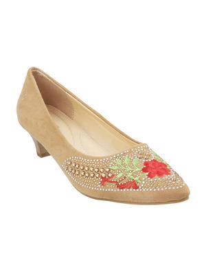 beige suede slip on pumps - 15339617 - Standard Image - 1