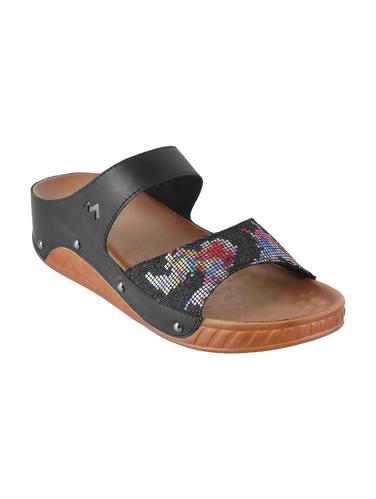 black leatherette slip on wedges - 15339625 - Very Small Image - 1