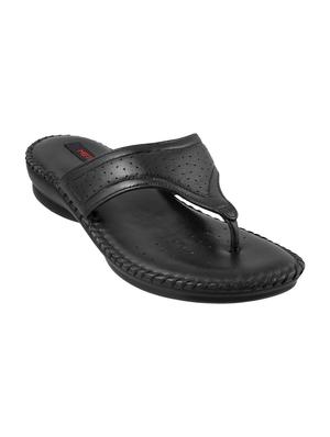 black leather slippers flip flops - 15339635 - Standard Image - 1