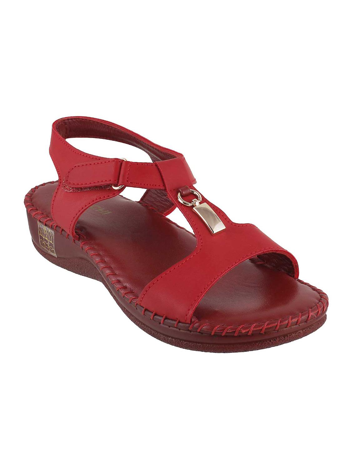 red leather back strap wedges - 15339638 - Zoom Image - 1