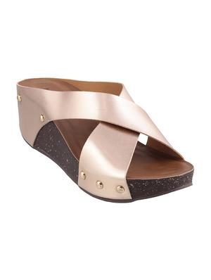 pink leatherette slip on wedges - 15339649 - Standard Image - 1