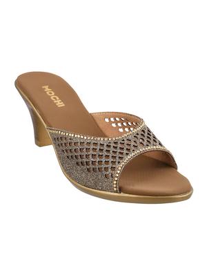 brown faux leather slip on sandals - 15339658 - Standard Image - 1