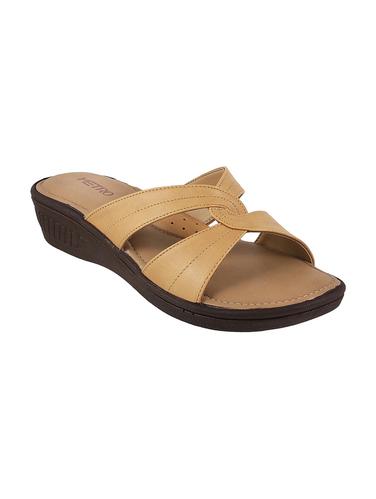 tan leatherette slip on sandals - 15339666 - Very Small Image - 1