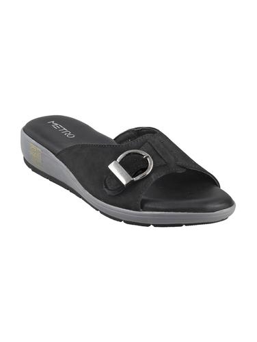 black leather slip on sandals - 15339669 - Very Small Image - 1
