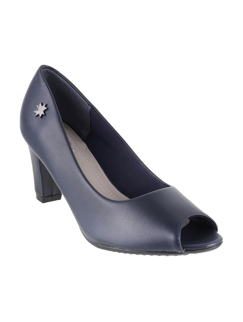 navy leatherette slip on pumps - 15339691 - Zoom Image - 1