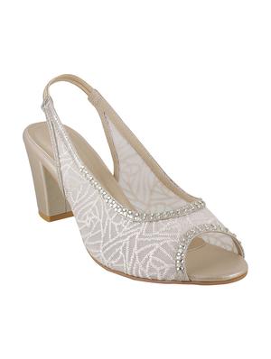 beige faux leather back strap sandals - 15339694 - Standard Image - 1