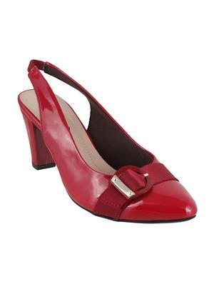 red faux leather back strap sandals - 15339698 - Standard Image - 1