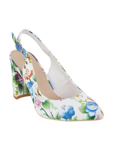 white leatherette back strap sandals - 15339702 - Very Small Image - 1