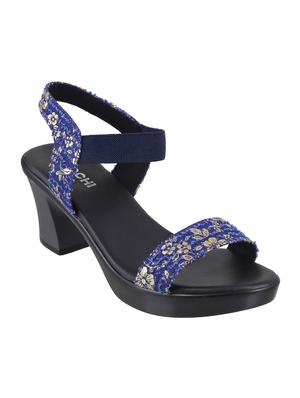 blue faux leather ankle strap sandals - 15339710 - Standard Image - 1