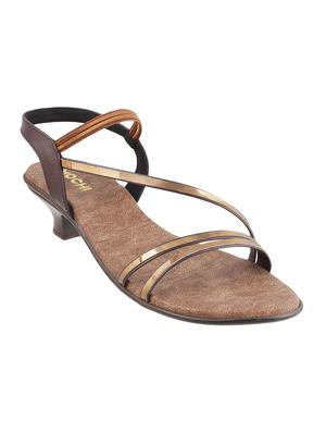 brown faux leather back strap sandals - 15339723 - Standard Image - 1