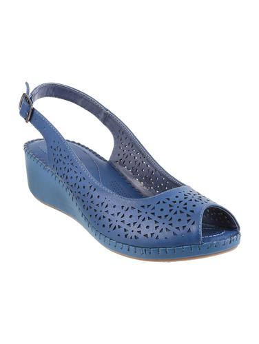 navy blue back strap wedges - 15339737 - Very Small Image - 1