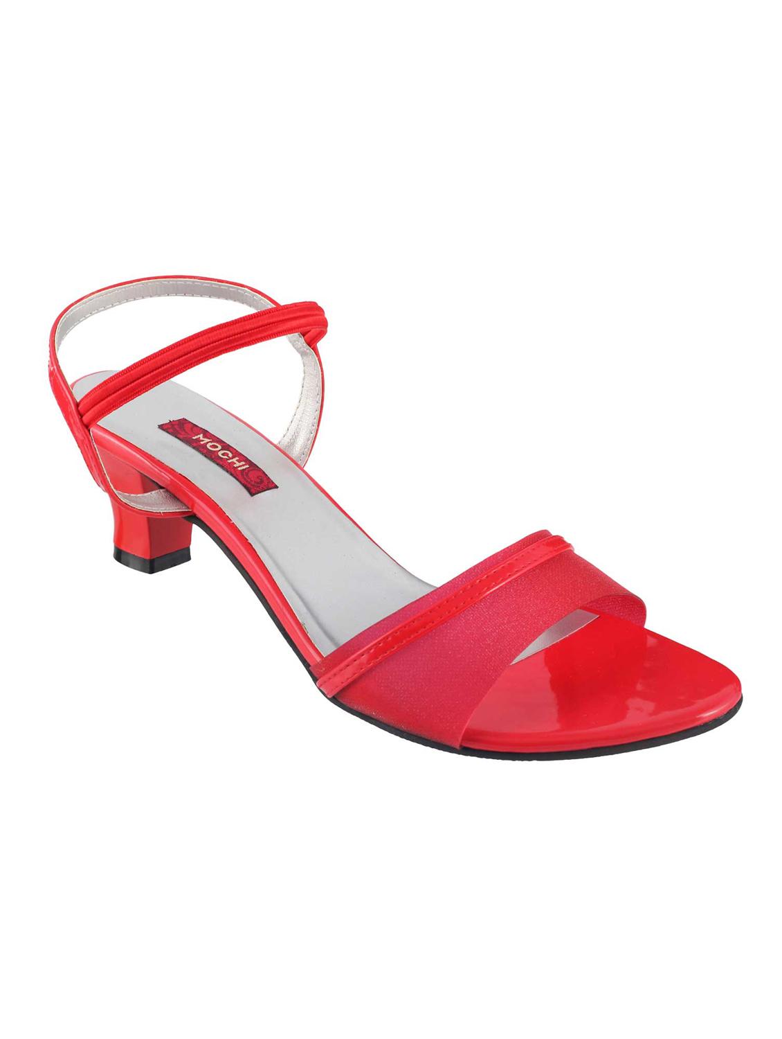 red leatherette ankle strap sandals - 15339784 - Zoom Image - 1