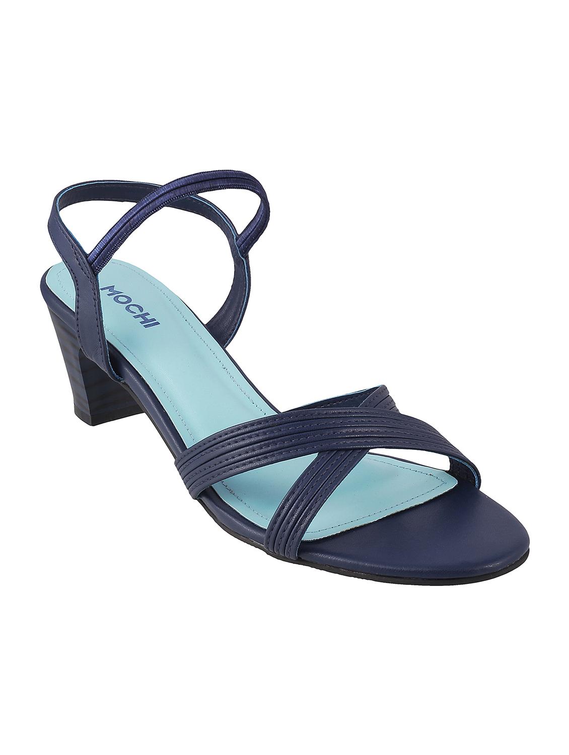 navy leatherette back strap sandals - 15339789 - Zoom Image - 1