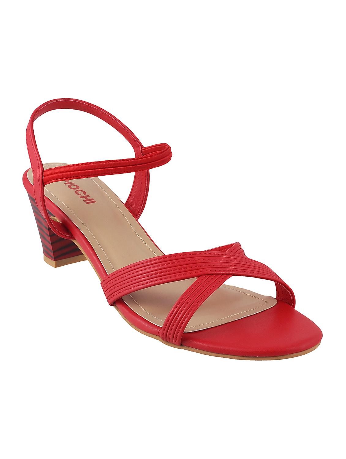 red leatherette back strap sandals - 15339790 - Zoom Image - 1