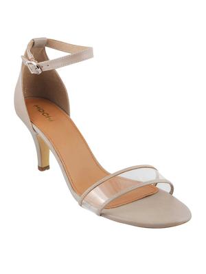 grey leatherette ankle strap sandals - 15339794 - Standard Image - 1