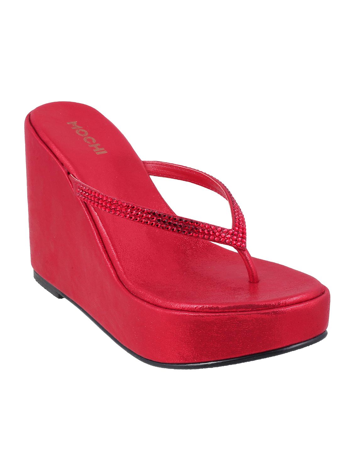 red leatherette toe separator wedges - 15339878 - Zoom Image - 1
