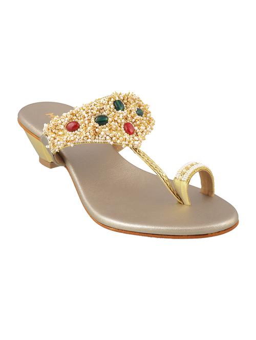 beige leatherette one toe sandals - 15339905 - Standard Image - 1