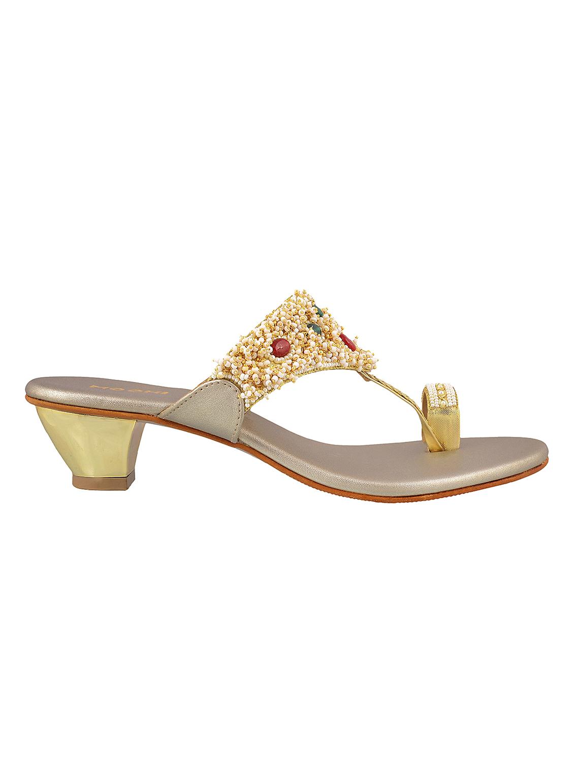 beige leatherette one toe sandals - 15339905 - Zoom Image - 2