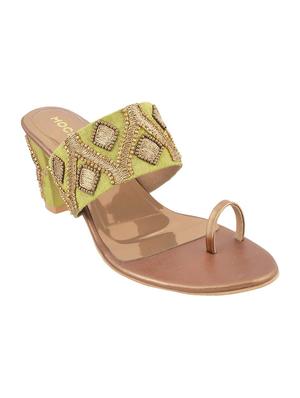green metal one toe sandals - 15339919 - Standard Image - 1