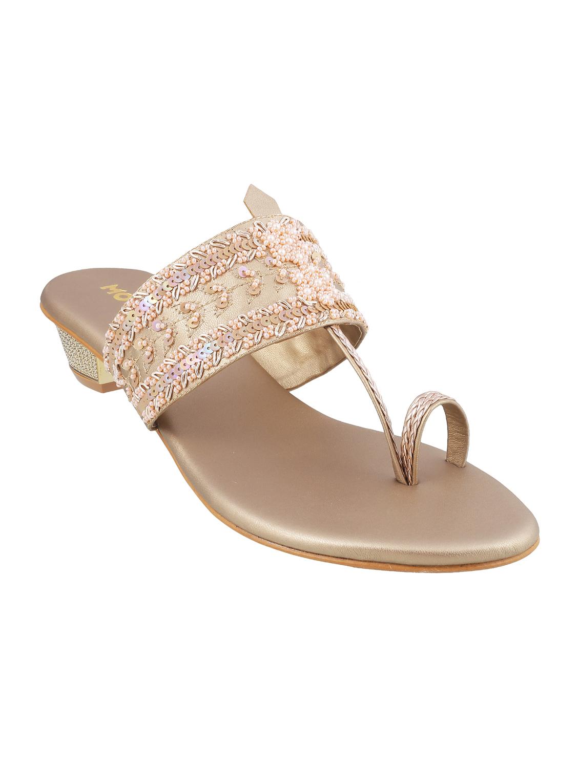 beige leatherette one toe sandals - 15339939 - Zoom Image - 1