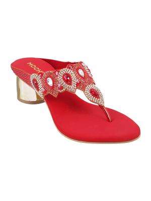 red leatherette toe separator sandals - 15339946 - Standard Image - 1