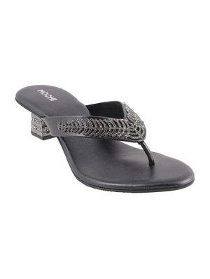 black leatherette toe separator sandals - 15339948 - Standard Image - 1