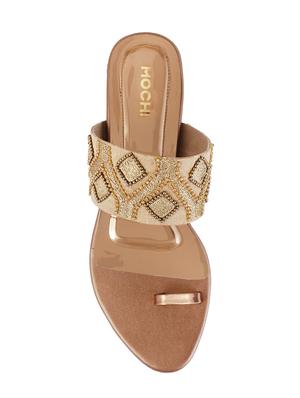 gold faux leather one toe sandals - 15339950 - Standard Image - 4