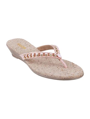 pink faux leather toe separator sandals - 15339976 - Very Small Image - 1