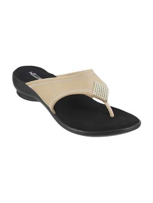 beige toe separator slippers - 15339995 - Standard Image - 1