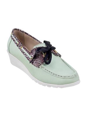 green slip on loafers - 15340051 - Standard Image - 1
