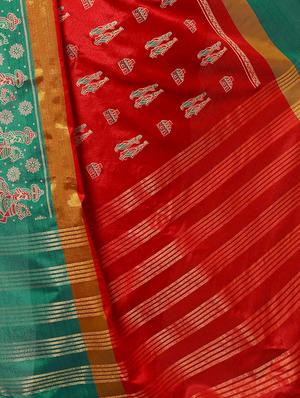 conversational pattern woven saree with blouse - 15340075 - Standard Image - 3