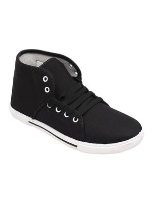 black Canvas lace up sneaker - 15340086 - Standard Image - 1