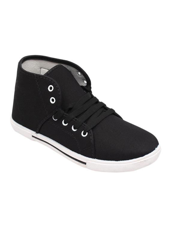 black Canvas lace up sneaker - 15340086 - Zoom Image - 1