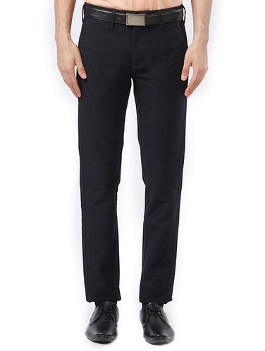 black cotton flat front formal trouser - 15340094 - Very Small Image - 1