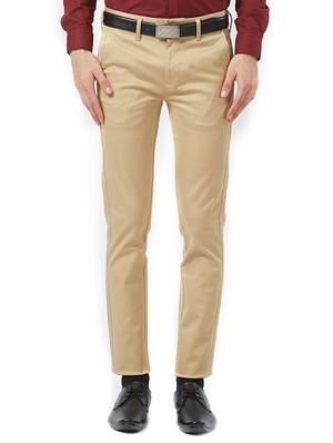 beige cotton flat front formal trouser - 15340096 - Standard Image - 1