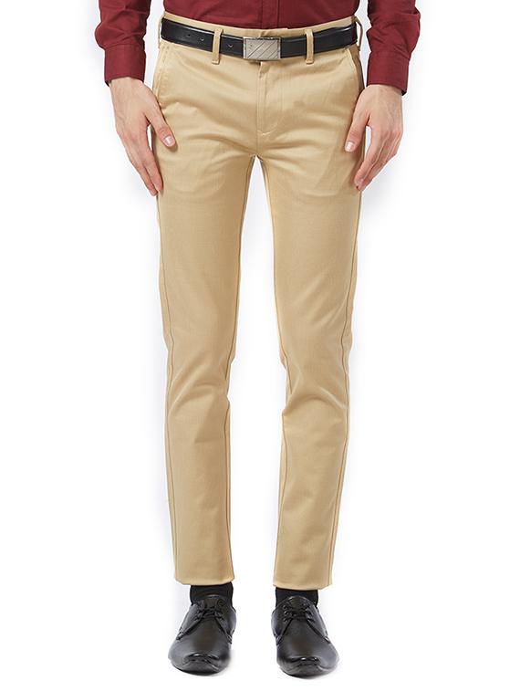 beige cotton flat front formal trouser - 15340096 - Zoom Image - 1