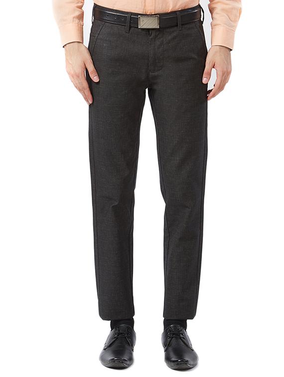 brown cotton flat front formal trouser - 15340104 - Zoom Image - 1