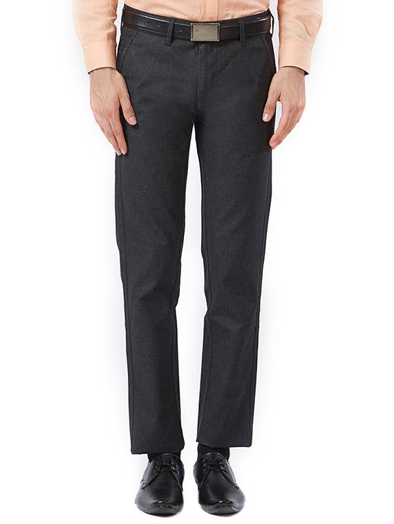 black cotton flat front formal trouser - 15340105 - Zoom Image - 1