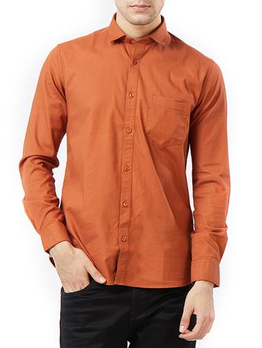 orange cotton casual shirt - 15340130 - Very Small Image - 1