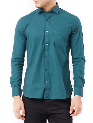 blue cotton casual shirt - 15340131 - Very Small Image - 1