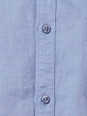 blue cotton casual shirt - 15340133 - Standard Image - 4