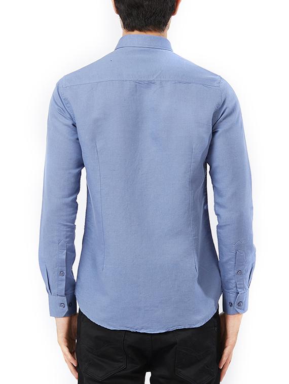 blue cotton casual shirt - 15340133 - Zoom Image - 3