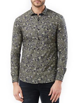 green cotton casual shirt - 15340146 - Standard Image - 1