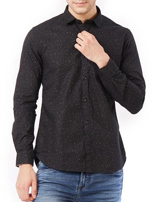 black cotton casual shirt - 15340149 - Standard Image - 1