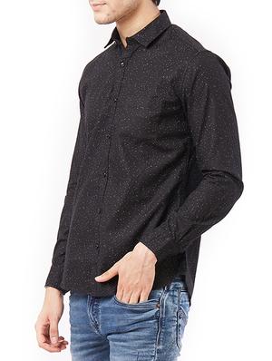 black cotton casual shirt - 15340149 - Standard Image - 2
