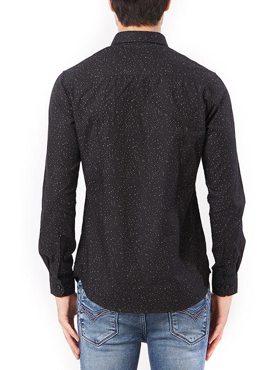 black cotton casual shirt - 15340149 - Zoom Image - 3