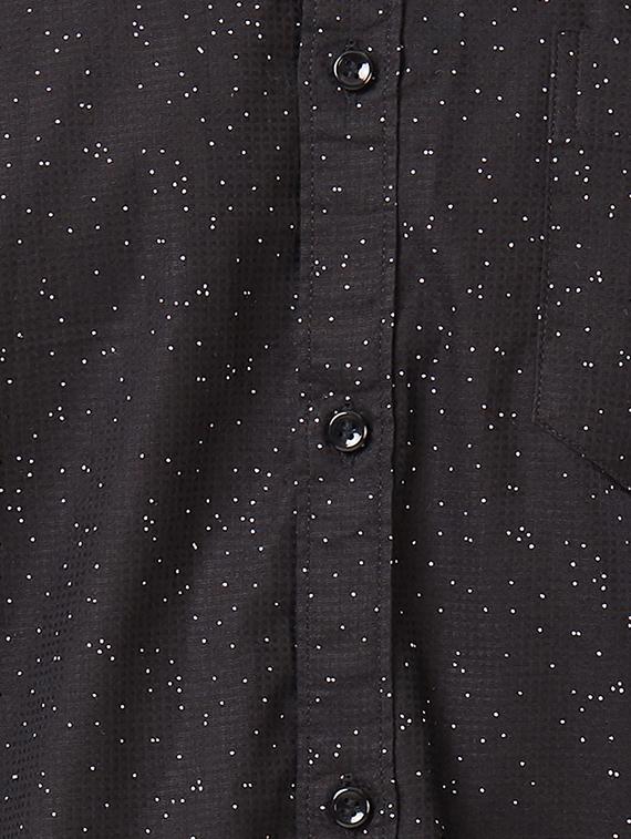 black cotton casual shirt - 15340149 - Zoom Image - 4