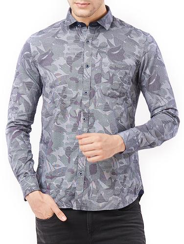 grey cotton casual shirt - 15340153 - Very Small Image - 1