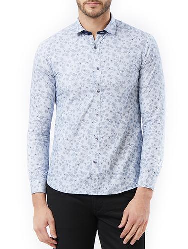 blue cotton casual shirt - 15340158 - Very Small Image - 1