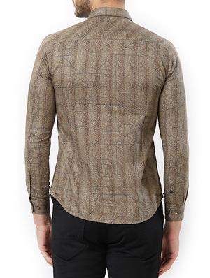 brown cotton casual shirt - 15340159 - Standard Image - 3